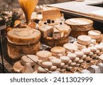 Traditional French cheese sold in Lyon, France