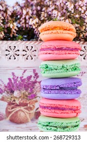 traditional french colorful macarons