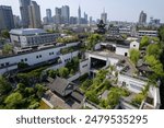 Traditional Garden in a Modern Cityscape