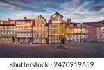 Traditional german architecture in Wolfenbuttel village. Facade of the authentic fahverk houses. Wolfenbuttel, Germany, Europe. Architectural background. Travel the world.