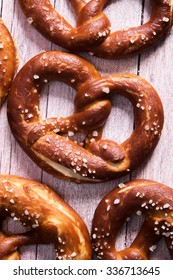 Traditional German Pretzel Sprinkled With Coarse Sea Salt