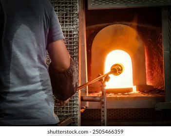 Traditional Glassmaking in Murano’s Glowing Furnace - Venice, Italy - Powered by Shutterstock