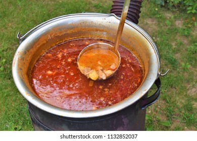 Traditional Goulash Soup In The Garden