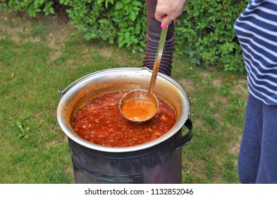 Traditional Goulash Soup In The Garden