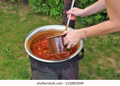 Traditional Goulash Soup In The Garden