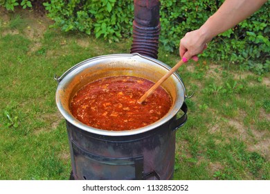 Traditional Goulash Soup In The Garden