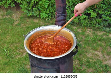 Traditional Goulash Soup In The Garden