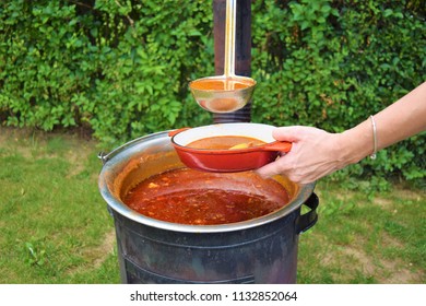 Traditional Goulash Soup In The Garden