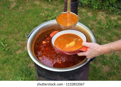 Traditional Goulash Soup In The Garden