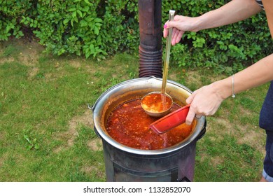 Traditional Goulash Soup In The Garden