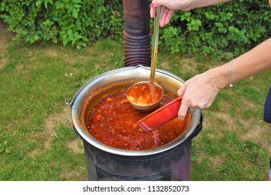 Traditional Goulash Soup In The Garden