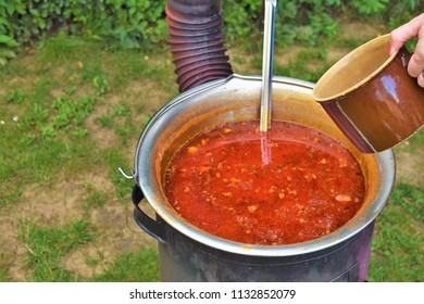 Traditional Goulash Soup In The Garden