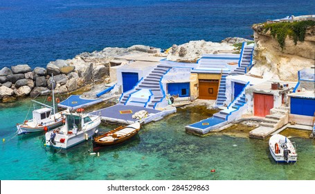 traditional Greece series- fishing boats on Milos island - Powered by Shutterstock