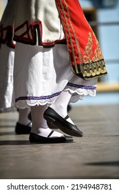 Traditional greek costume detail during a dance performance  - Shutterstock ID 2194948781