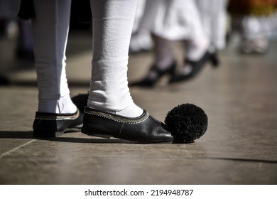 Traditional Greek Costume Detail During A Dance Performance 