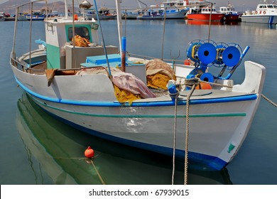 Traditional Greek village fishing boat