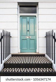 Traditional Green Door To 18th Century London Georgian House 