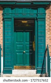 Traditional Green Door To 18th Century London Georgian House