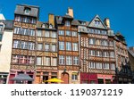 Traditional half-timbered houses in the old town of Rennes - Brittany, France