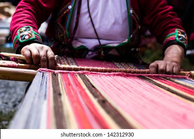 Traditional hand weaving in the Andes Mountains, Peru - Powered by Shutterstock