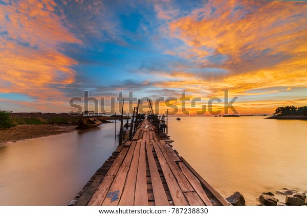 Traditional Harbour Sunset Batam Island Stock Photo (Edit Now) 787238830