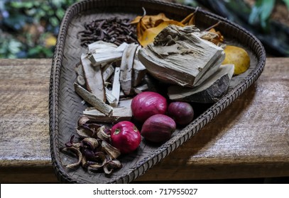Traditional herbal medicine herbs are popular in malaysia in the tray