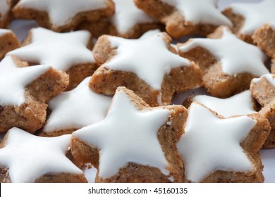 Traditional Holliday Homemade Star-shaped Sugar Iced Cookies