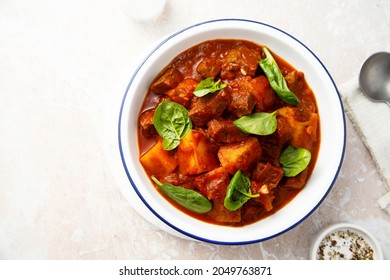 Traditional Homemade Befreit Casserole With Potato And Spinach