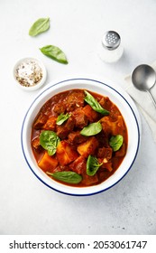 Traditional Homemade Befreit Casserole With Potato And Spinach