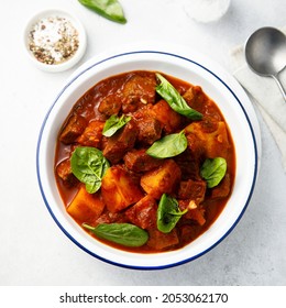 Traditional Homemade Befreit Casserole With Potato And Spinach