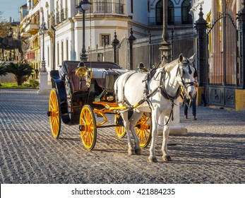 Traditional Horse Carriage In Seville, Andalusia, Spain