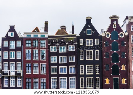 Similar – Image, Stock Photo Beautiful Architecture Of Dutch Houses On Amsterdam Canal In Autumn