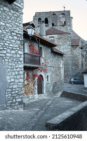 Traditional housing door in the village of Hecho