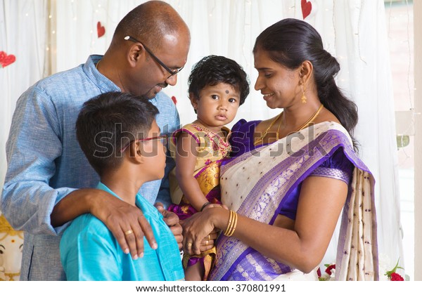 Traditional India Family Portrait Indian Parents Stock Photo 370801991 ...