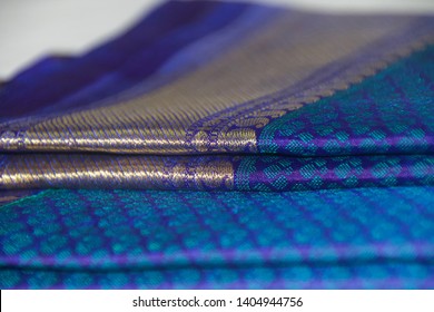 Traditional Indian Blue Silk Saree