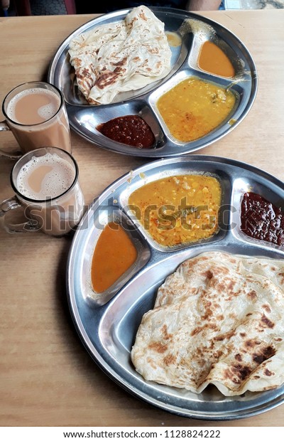 Traditional Indian Breakfast Roti Canai Indian Stock Photo Edit Now 1128824222