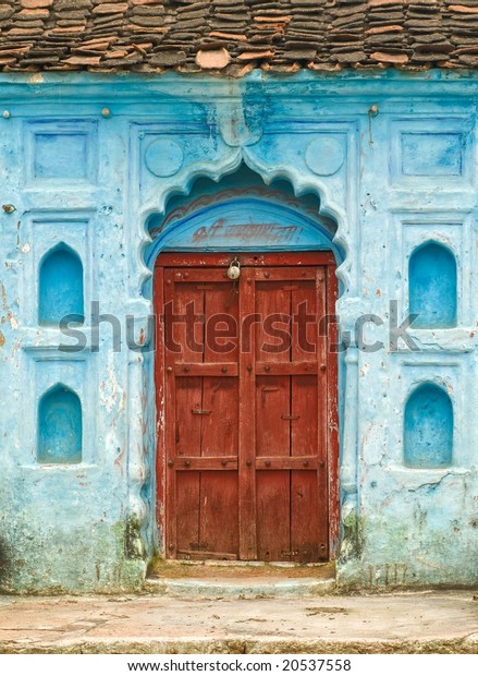 Traditional Indian House Entrance Madhya Pradesh Stock Photo (Edit Now ...