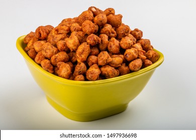 Traditional Indian Snacks Peanut Masala Or Masala Groundnut - Crisp And Tasty Besan Or Chickpea Flour Coated Spices Masala Groundnuts And Deep-fried, Served Ideally As Tea Time Snack