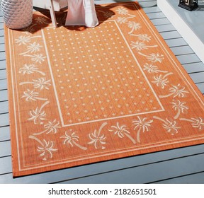 Traditional Indoor Outdoor Farmhouse Rug.