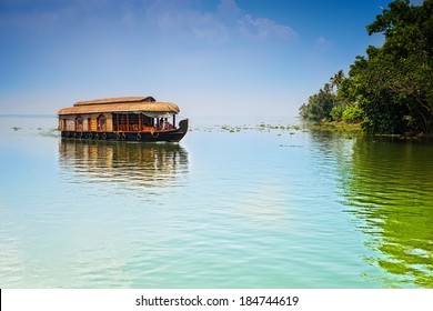 Traditional Inian House Boat .Kerala 