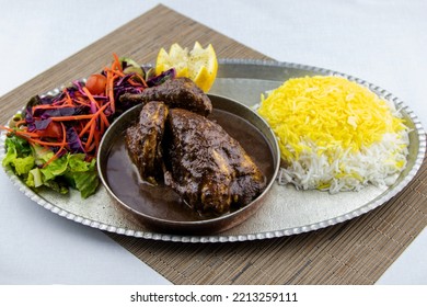 Traditional Iranian Fesenjan Stew With Rice 