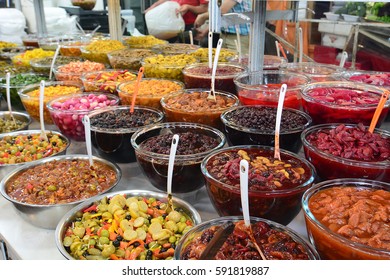 Traditional Iranian Food. Souk In Darband, Near Imamzadeh Saleh Mosque. North Tehran. Iran