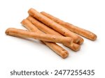 Traditional italian breadsticks grissini isolated on white