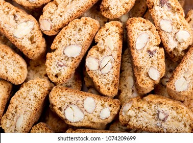 traditional italian cantuccini cookies as background