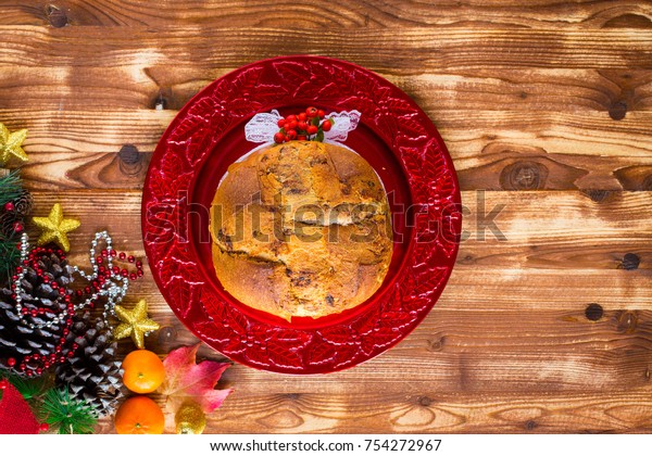 Traditional Italian Christmas Cake Chocolate Various Stock Photo