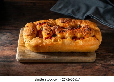 Traditional Italian Focaccia.  Homemade flat bread focaccia - Shutterstock ID 2192656617
