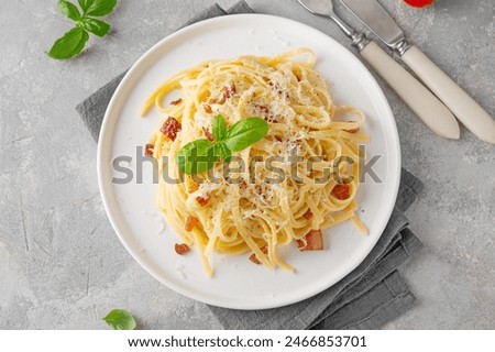 Similar – Foto Bild Klassische Spaghetti Carbonara auf weißem Teller