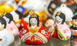 Traditional Japanese Dolls Used For A Hinamaturi Festival For Girls