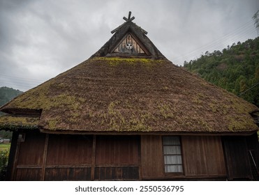 Traditional Japanese houses at Miyama, a rural village in the north of Kyoto. The area is famous for its traditional, thatched roof (kayabuki) farmhouses.