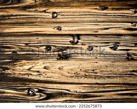 Traditional Japanese method of wood preservation. Charred cedar board fence 